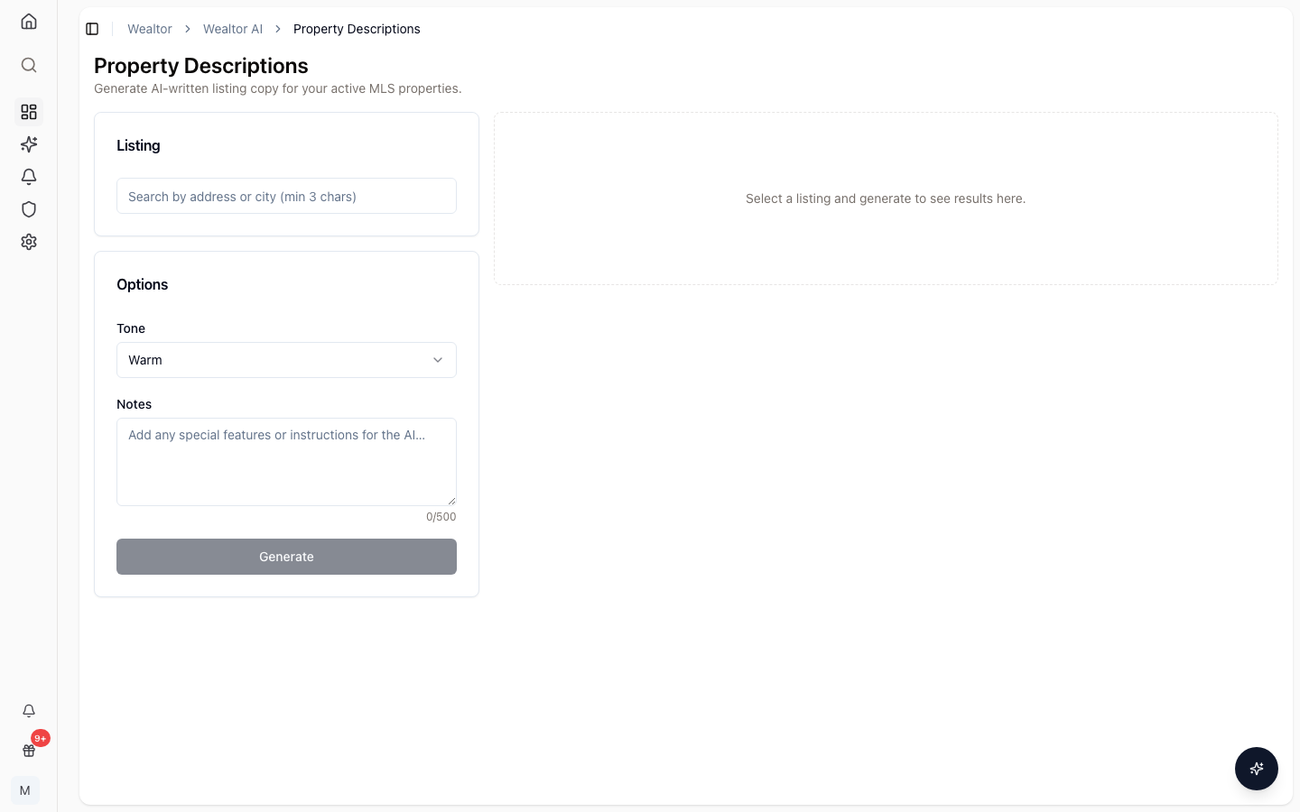 An AI-generated property description and seller report