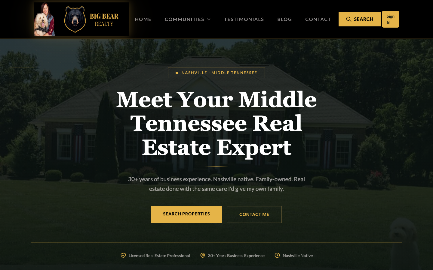 The Audra Hicks Homes website built on Wealtor